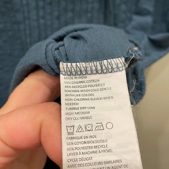 Prana Dark Turquoise Blue Popover Blouse - Size: XS - Picture 6 of 6